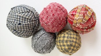 Decorative Americana Style Rag Balls. Fabric Balls. Bowl Fillers. Country Decor.