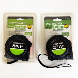 Two Pittsburgh QuikFind Tape Measures. 25' Long.