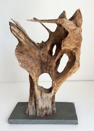 Driftwood Mounted On Stand. Abstract Organic Art. Home Decor. Beach House Aesthetic. Sculpture.