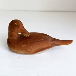 Small Wooden Carved Duck Decoy. Golden Eye. By Country Lures Emporium Of Maine.