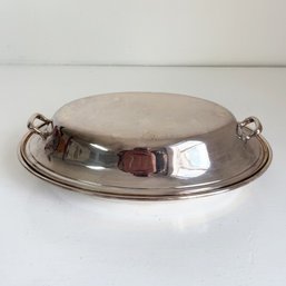 Vintage Gorham Oval Silver Plate Covered Serving Dish With Side Handles