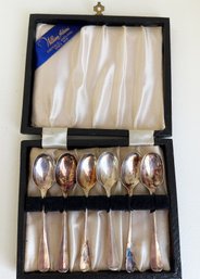 Vintage Set Of William Adams Silver-plated Spoons (6) Manufactured In Sheffield, England In Box