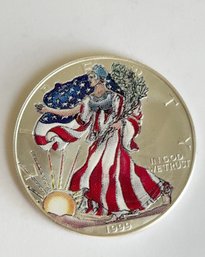 1999 Colorized American Silver Eagle 1 Oz .999 Fine Silver Dollar