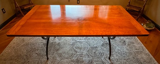 Bloomingdales Modernist Wooden Dining Table With Metal Legs #1 Of 2