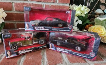 Fast And Furious Jada 1:24 Diecast Lot Dom's 1968 Dodge Charger, Widebody R/T And Hobbs Custom Peterbilt