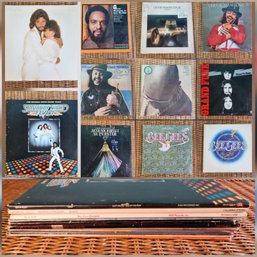 11 LP Vinyl Record Lot - Featuring Bee Gees Greatest Isaac Hayes Hot Buttered Soul & Grover Washington Jr