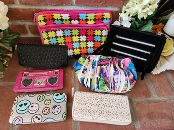 Lot Of 7-Macbeth Collection Laptop Sleeve,Hardshell Boombox Smiley Wallets Rhinestone & Velvet Evening Clutch