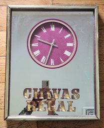 Vintage Chivas Regal Mirrored Wall Clock Scotch Whisky Bar Sign Advertising Decor Home Pub Man Cave