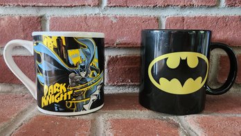 Batman Dark Knight Collectible Mug Lot - 14oz Megatoys Graphic Wrap & Galerie Yellow Logo Logo Drinkware