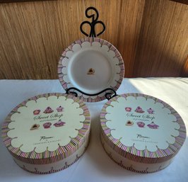 Rosanna For Crabtree Evelyn Sweet Shop Dessert Plates Set Of 8 Ceramic Pastry Plates With 2 Original Boxes