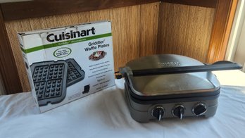 Cuisinart Griddler 5-in-1 Indoor Grill GR-4N With GR-WAFP Boxed Nonstick Belgian Waffle Plate Set Combo Lot