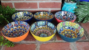 Vancasso Mandala Porcelain Bowls Set Of 6 Moroccan Style Colorful Cereal Salad Soup Bowl Mixed Patterns