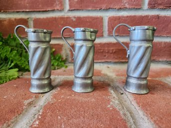 Set Of 3 Vintage Norge Haandarbeid Ekensteen Tinn 49/1 Mini Shot Pitchers