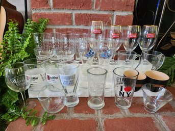 Barware Glassware Lot Stella Artois Kahlua Baileys Johnnie Walker Ketel One Bud Light Ciders Glasses Collectio