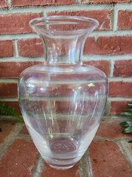 11.25' Simon Pearce Signed Clear Glass Vase Classic Flared Urn Shape Studio Art Crystal Flower Vessel