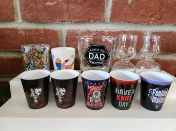 Pop Culture Shot Glasses Ed Hardy Krampus Haunted Mansion Freddy Krueger Horror Plastic Glass 10pc