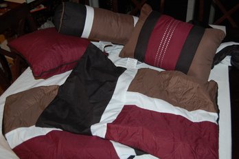 Chezmoi Collection Bed Decoration Pillows, 2 Pillow Shams & Queen Bed Shirt