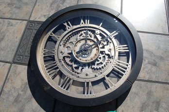 24' Oversized Industrial Steampunk Moving Gear Wall Clock By Sterling & Noble