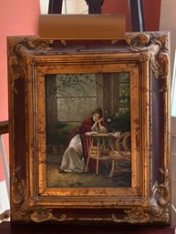 Framed Reproduction Oil Painting 'so Far From Home' By Italian Artist Ignace Spiridon