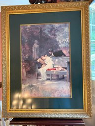 Lovely Framed Print Of 'a Stolen Kiss' By Marcus Stone