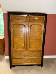 Mid Century Thomasville Wood Armoire Or Gentleman's Chest