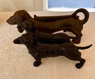 Three Vintage Cast Iron Boot Scrapers/doorstops