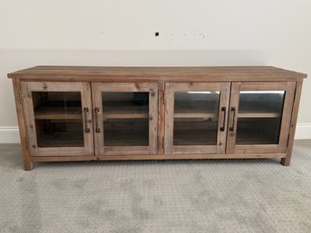 Gorgeous Pottery Barn Glass Door Console With Weathered Reclaimed Wood