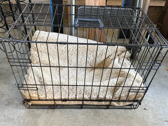 Small Dog Crate With Bedding - Metal