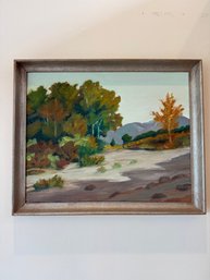 Pretty Tree Landscape Painting In Natural Wood Frame