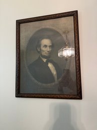 Vintage, Framed Print Of Engraving Of Abraham Lincoln By William Edgar Marshall