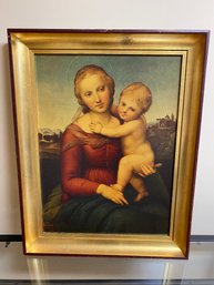Framed Reproduction Print Of Rafaels The Small Cowper Madonna