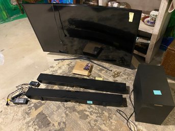 Samsung Curved Smart TV And Samsung 2.1 Channel Soundbar With Subwoofer