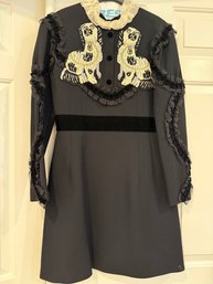 Rare Find! Gucci King Spaniel Applique Cocktail Dress Originally Retailed For $5035.