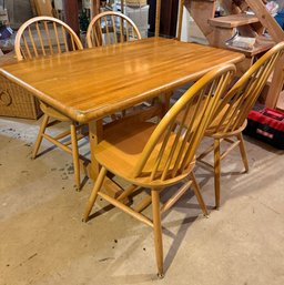 Solid Butcher Block Table And Chairs