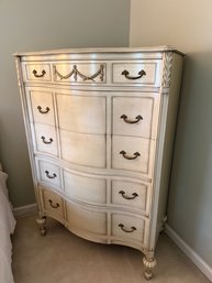 Gorgeous Refinished Mahogany Bowfront Tallboy Chest From Grand Rapids