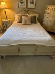 Mahogany Refinished In Antique White French Provincial Style Double Bed