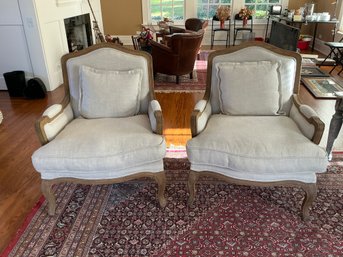 Restoration Hardware Like New French Louis XV Style Marseilles Bergere Chairs