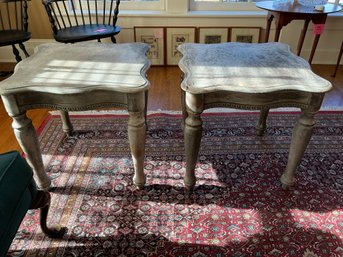 Pair Of Antique Tables Distressed By Samantha Gale Designs