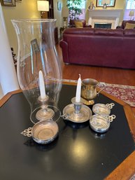 Sterling Candlestick And Bowl, Williamsburg Steiff Pewter And More