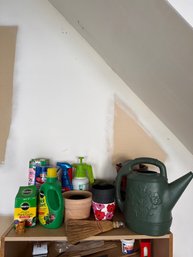 Lot Of Garden Items Including Potting Soil And Watering Can