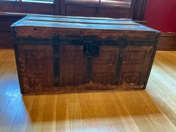 Antique Humpback Steamer Trunk