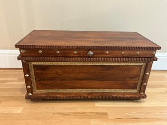 Pier One Wood Chest With Brass Accents
