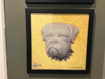 Signed And Numbered 185 Out Of 1500 Fairchild Paris Spiked Collar Bulldog Or Boxer