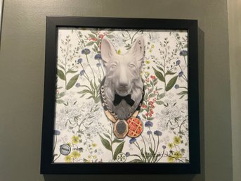 Signed And Numbered Framed Fairchild Paris Tory Burch White Dog Bust