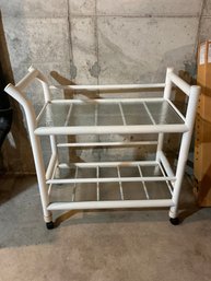 Wavy Glass Vintage Style Bar Cart
