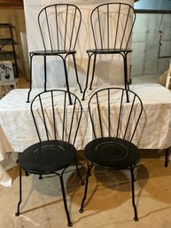 Four Metal Bistro Chairs For Indoor Or Outdoor