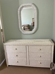Wicker Dresser And Mirror