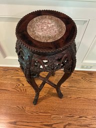 Carved Marble Top Plant Stand
