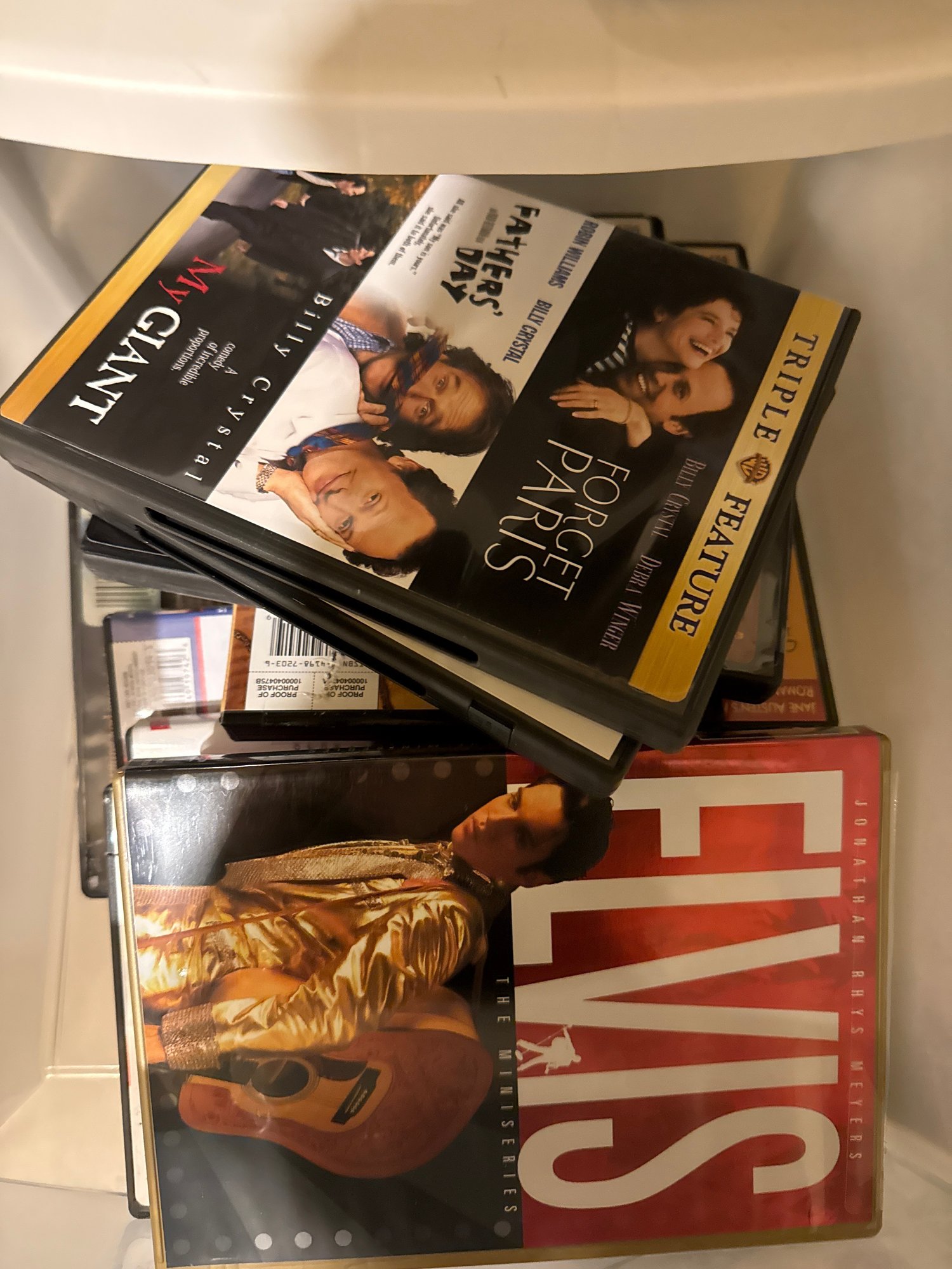 Coby 31 Tv With Bins Of Dvds, Videos And Other Electronics #2570 ...
