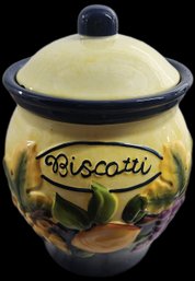 Ceramic Cookie Jar Titled 'Biscotti' By Nonni's